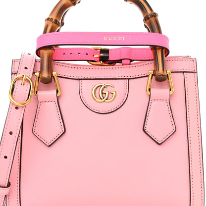 Gucci Wonka Grain Calfskin Mini Diana Tote Bag Wild Rose Fuxia Fluo 8 of 10