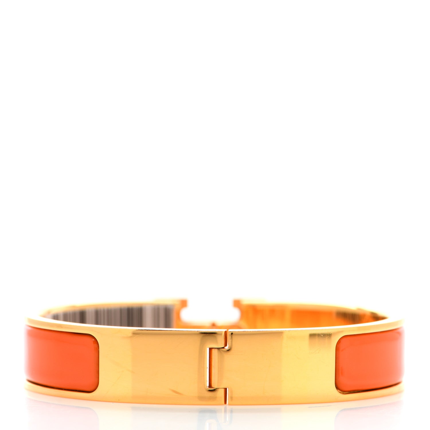 Hermes Enamel Narrow Clic Clac H Bracelet PM Orange 3 of 5