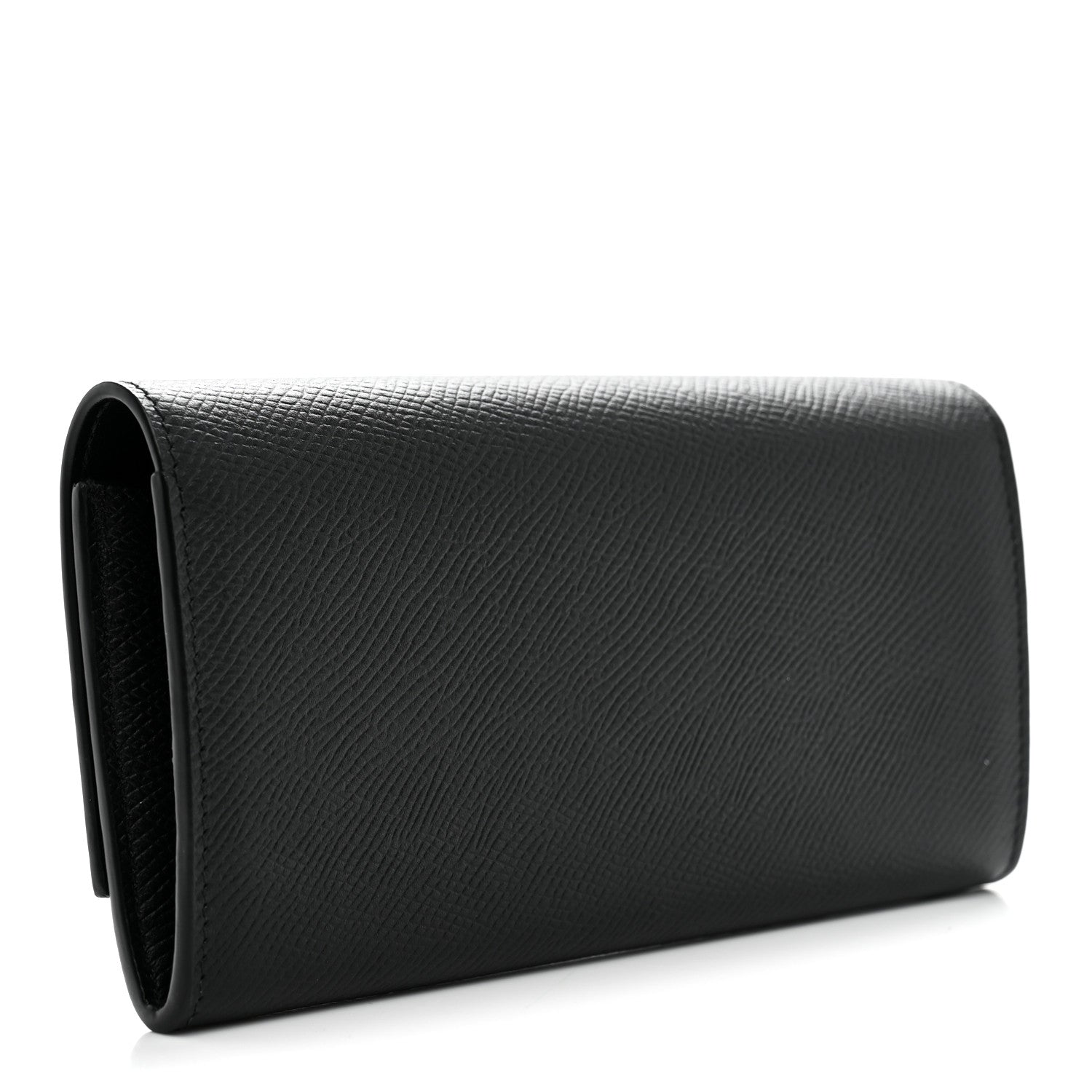 Celine Grained Calfskin Large Flap Wallet Black 3 of 7