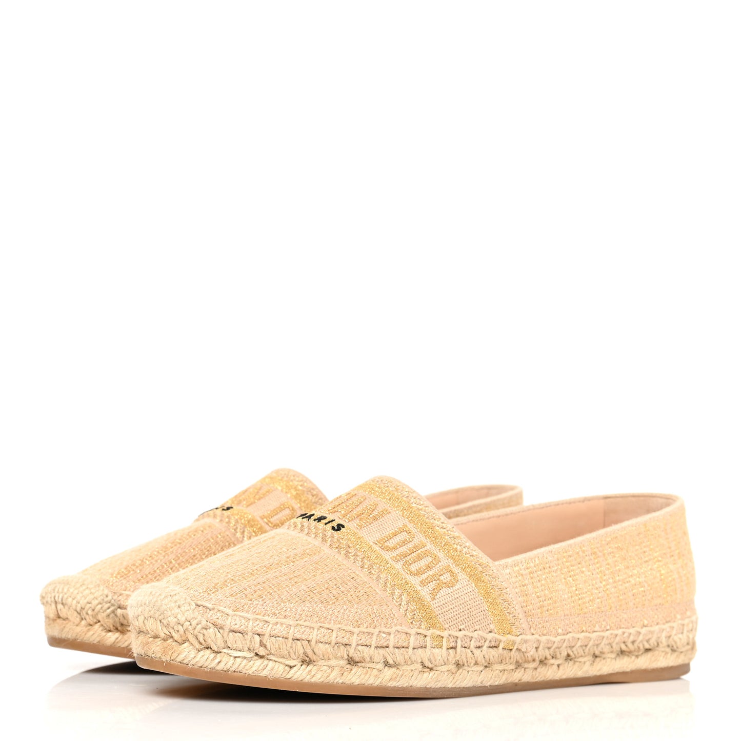 Cotton Embroidered Print Granville Espadrille 38.5 Gold