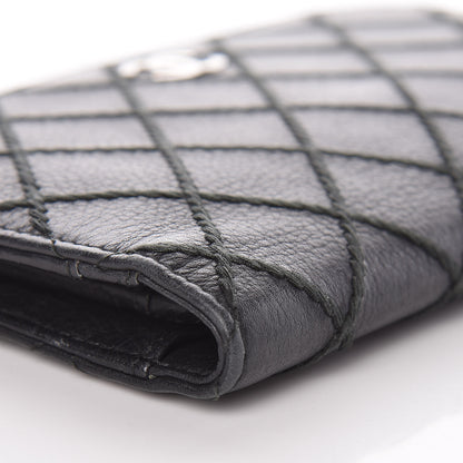 Chanel Calfskin Diamond Stitched Yen Wallet Black 12 of 14
