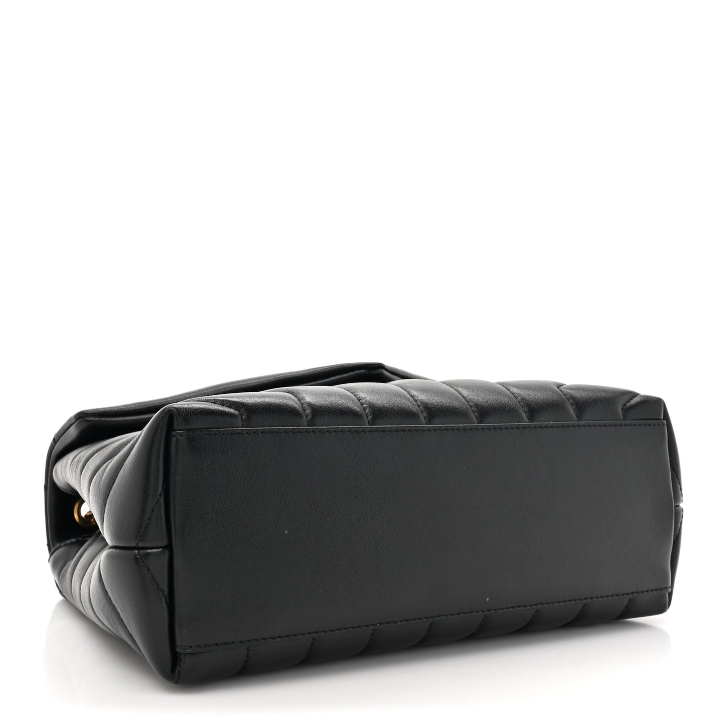 Calfskin Y Quilted Monogram Small Loulou Chain Satchel Black