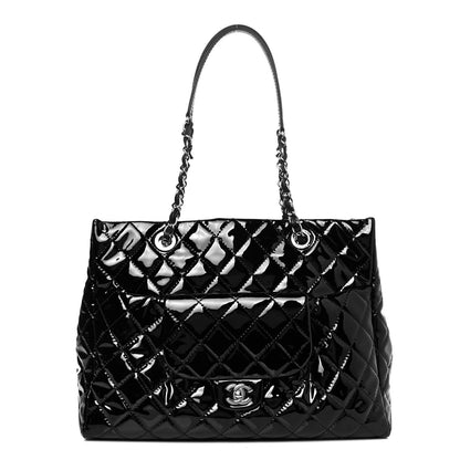 Chanel Patent Quilted Large Front Pocket Tote Black 1 of 9