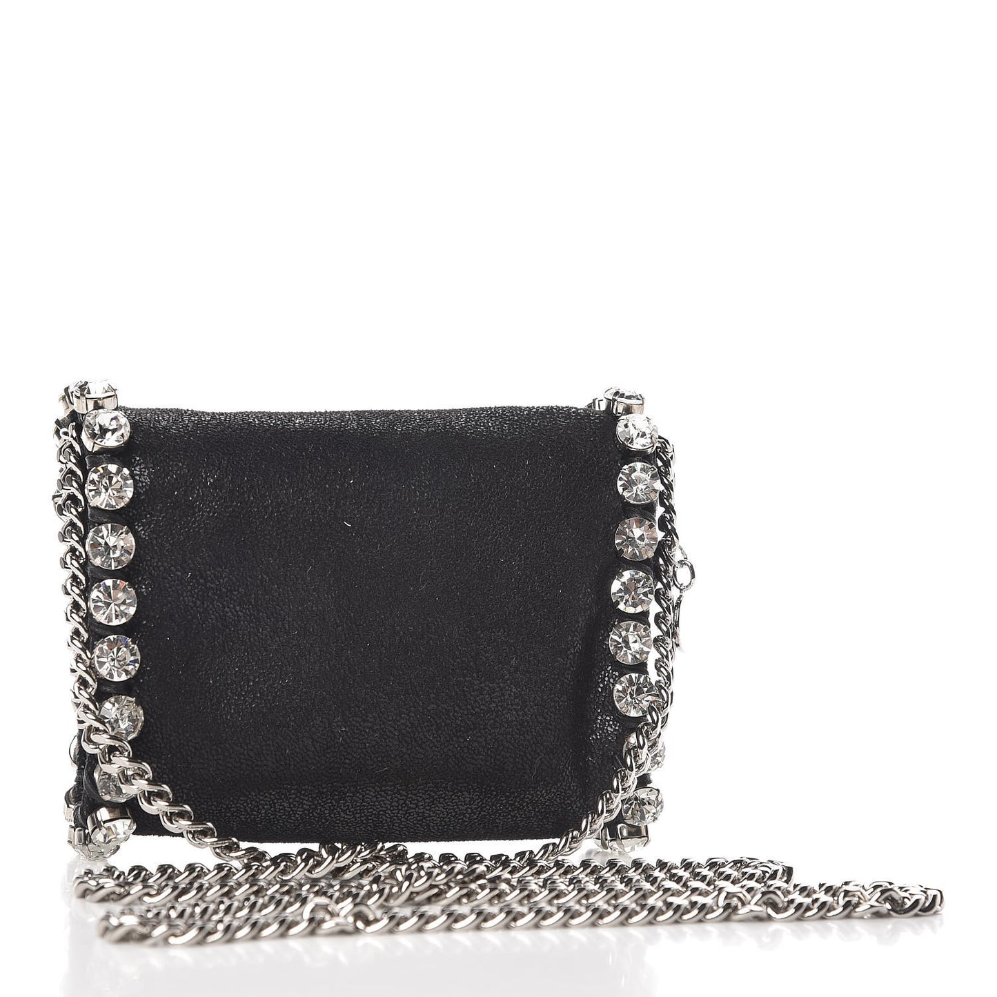 Shaggy Deer Tiny Fold Over Falabella Crystal Crossbody Black