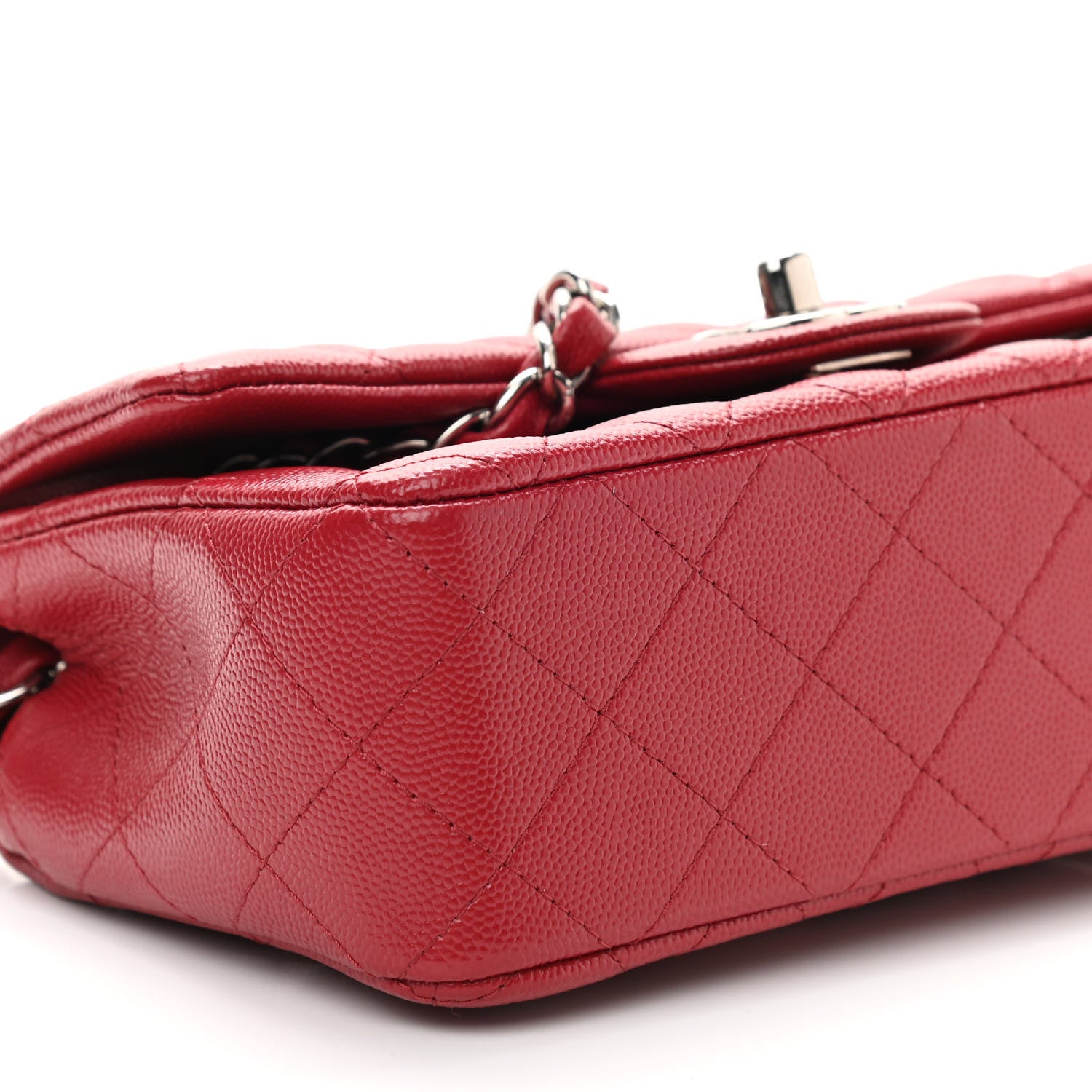 Chanel Caviar Quilted Mini Rectangular Flap Red 8 of 10