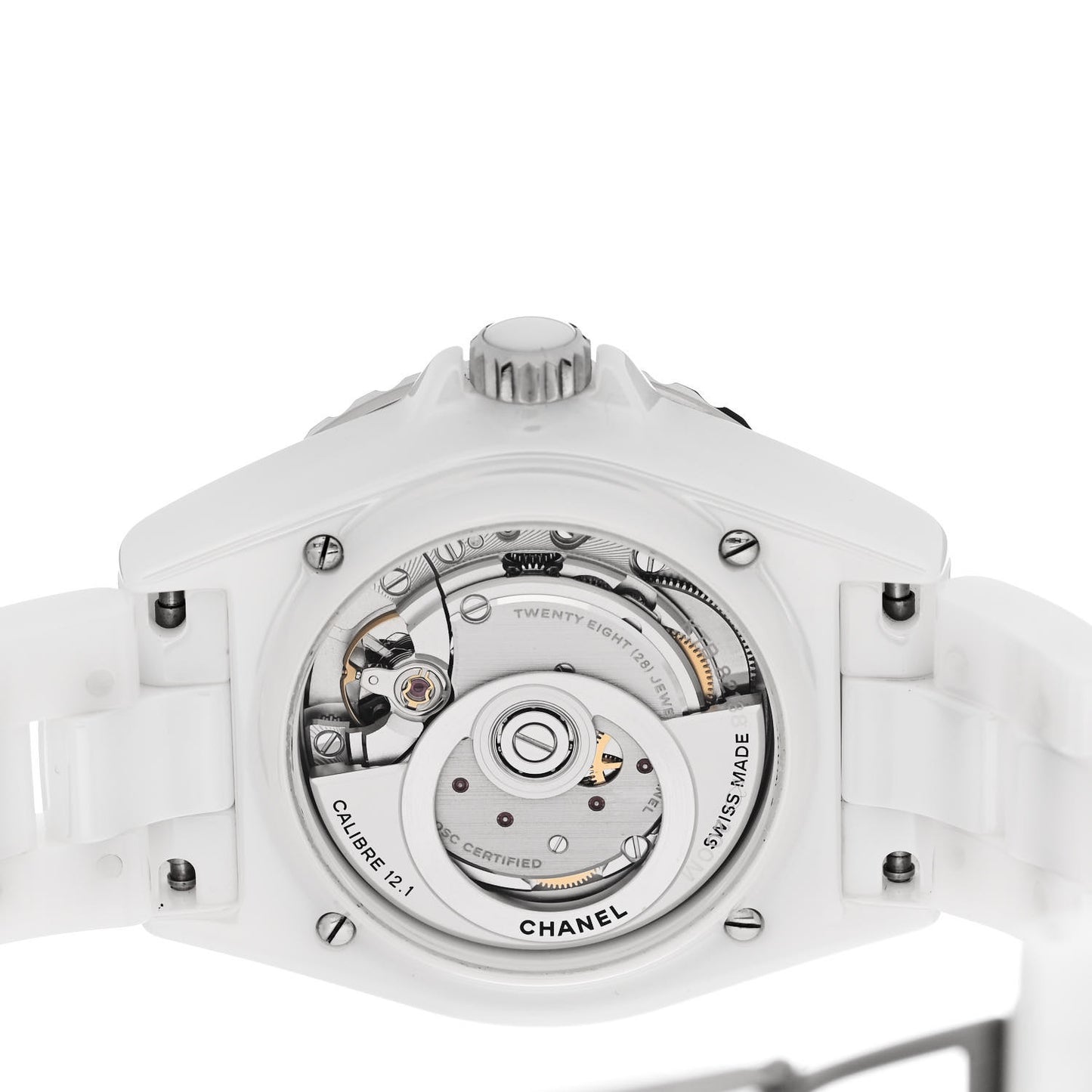 Stainless Steel Ceramic Diamond 38mm J12 Automatic Watch White
