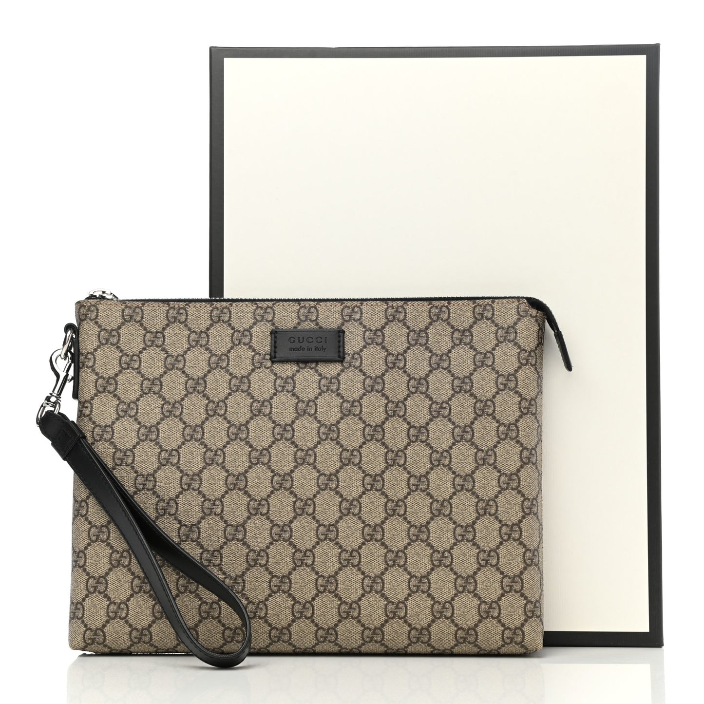 GG Supreme Monogram Mens Wristlet Black