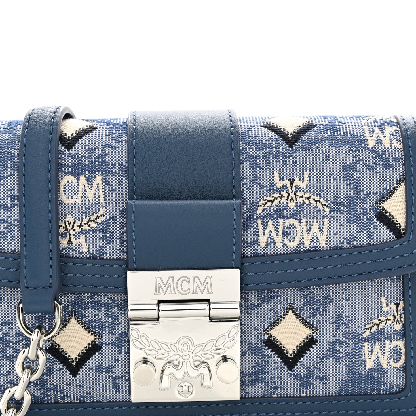 Vintage Jacquard Monogram Mini Tracy Crossbody Blue