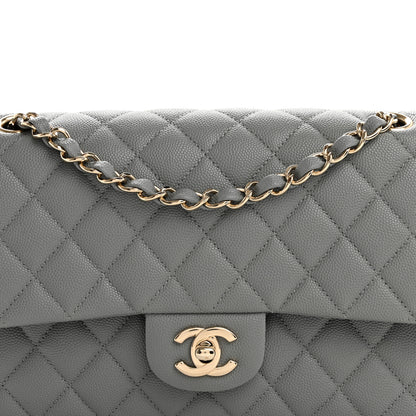 Chanel Caviar Quilted Medium Double Flap Grey 8 of 10