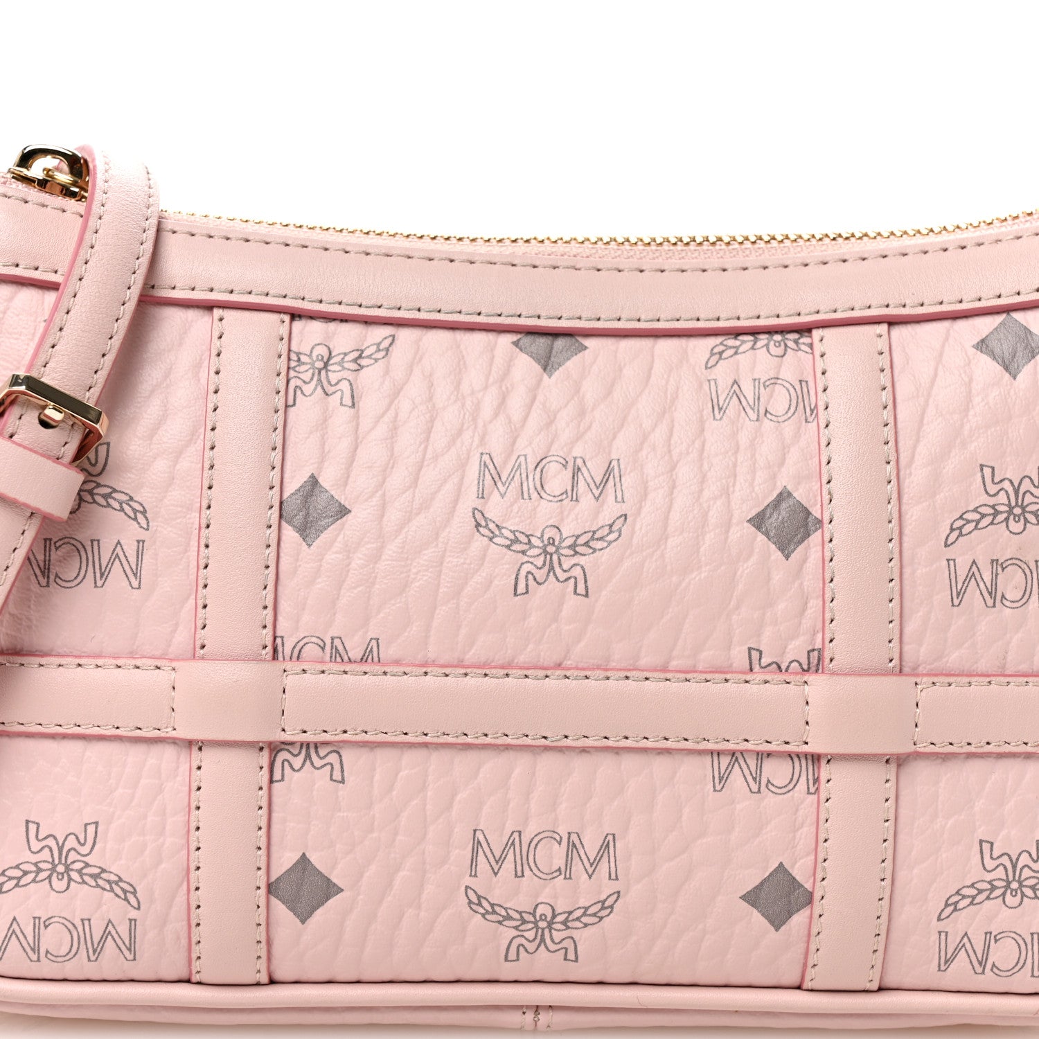 MCM Visetos Nappa Mini Delmy Chain Shoulder Bag Powder Pink 7 of 9