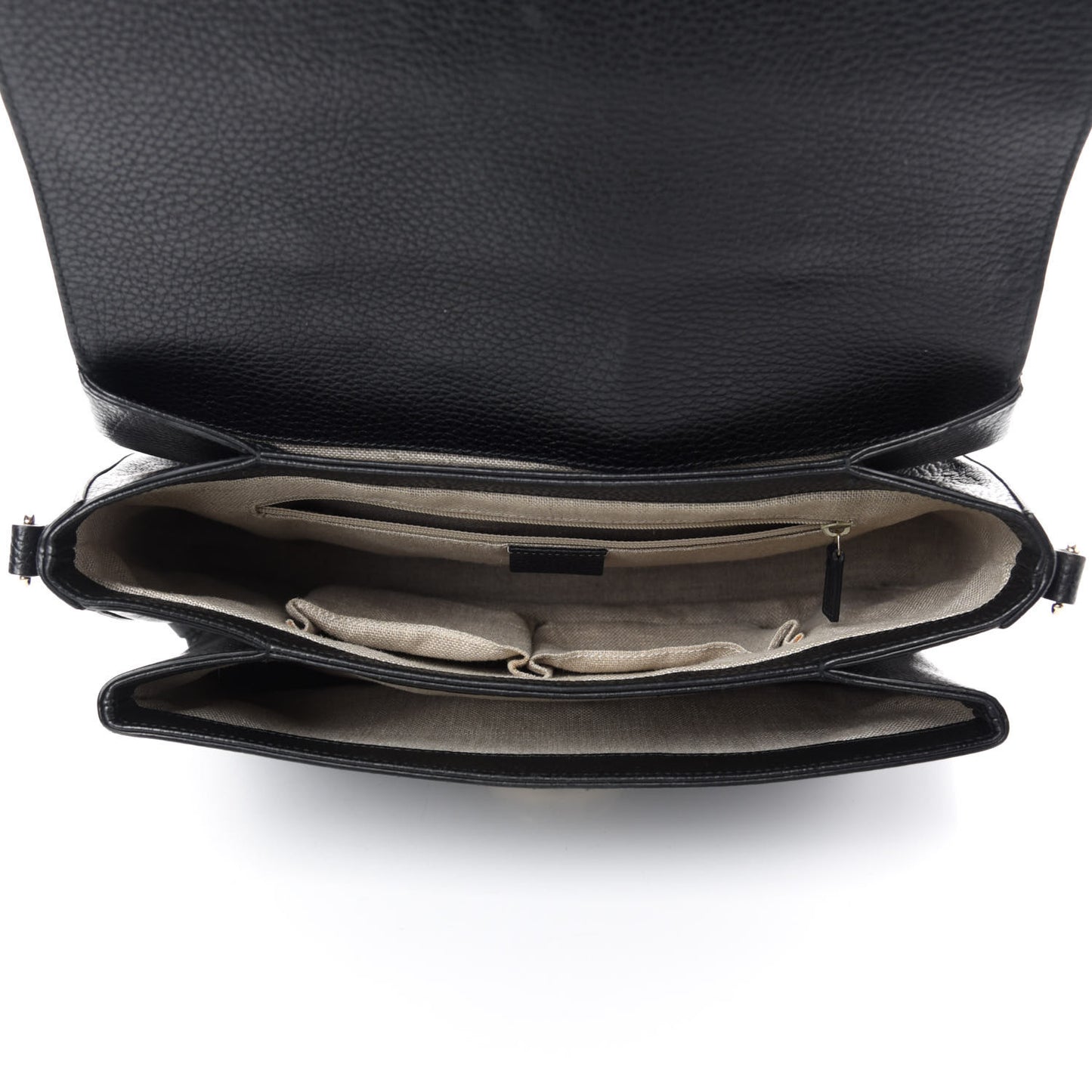 Dollar Calfskin Medium Interlocking G Top Handle Shoulder Bag Black