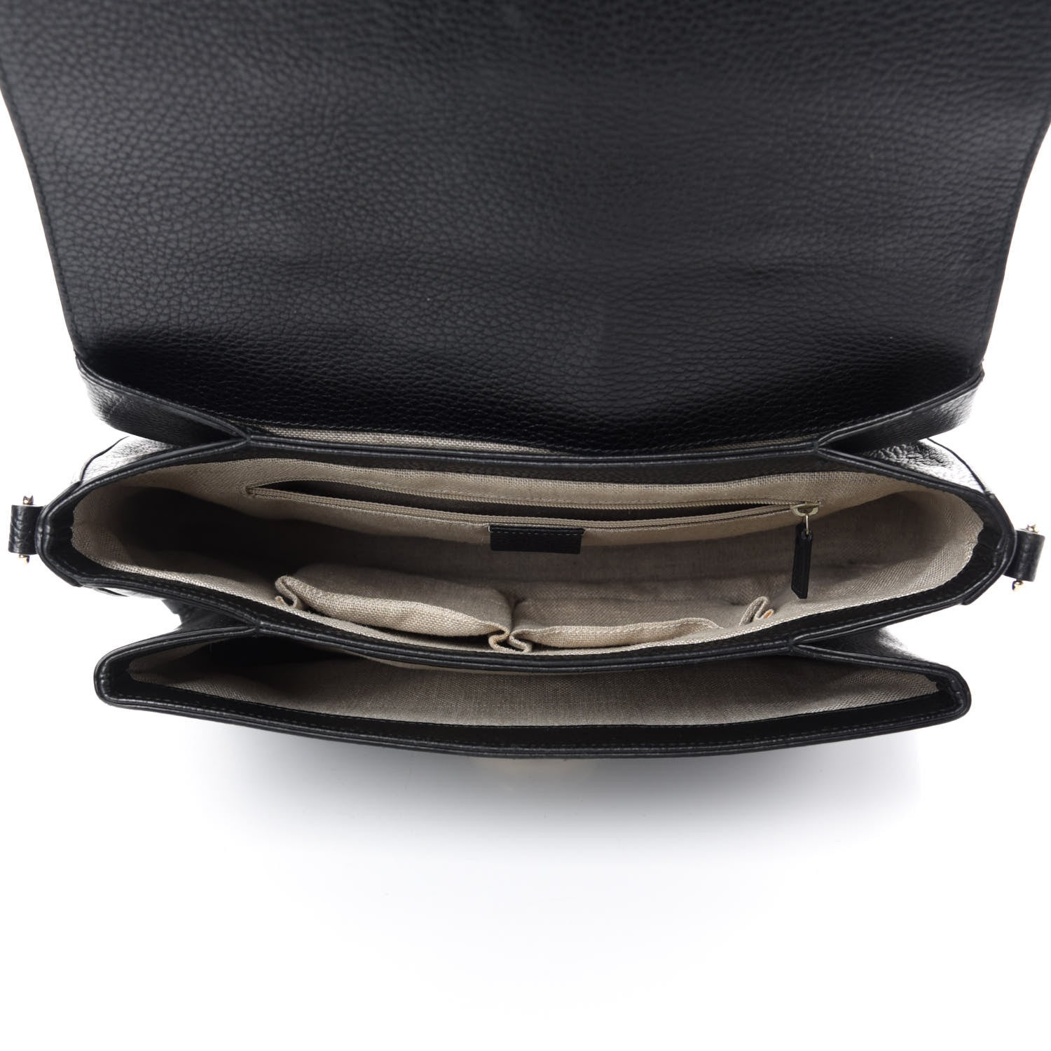 Gucci Dollar Calfskin Medium Interlocking G Top Handle Shoulder Bag Black 5 of 10