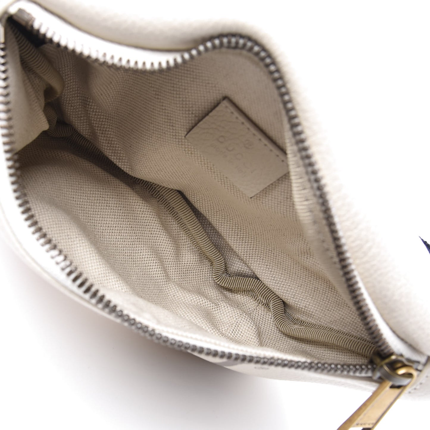 Grained Calfskin Small Logo Belt Bag White