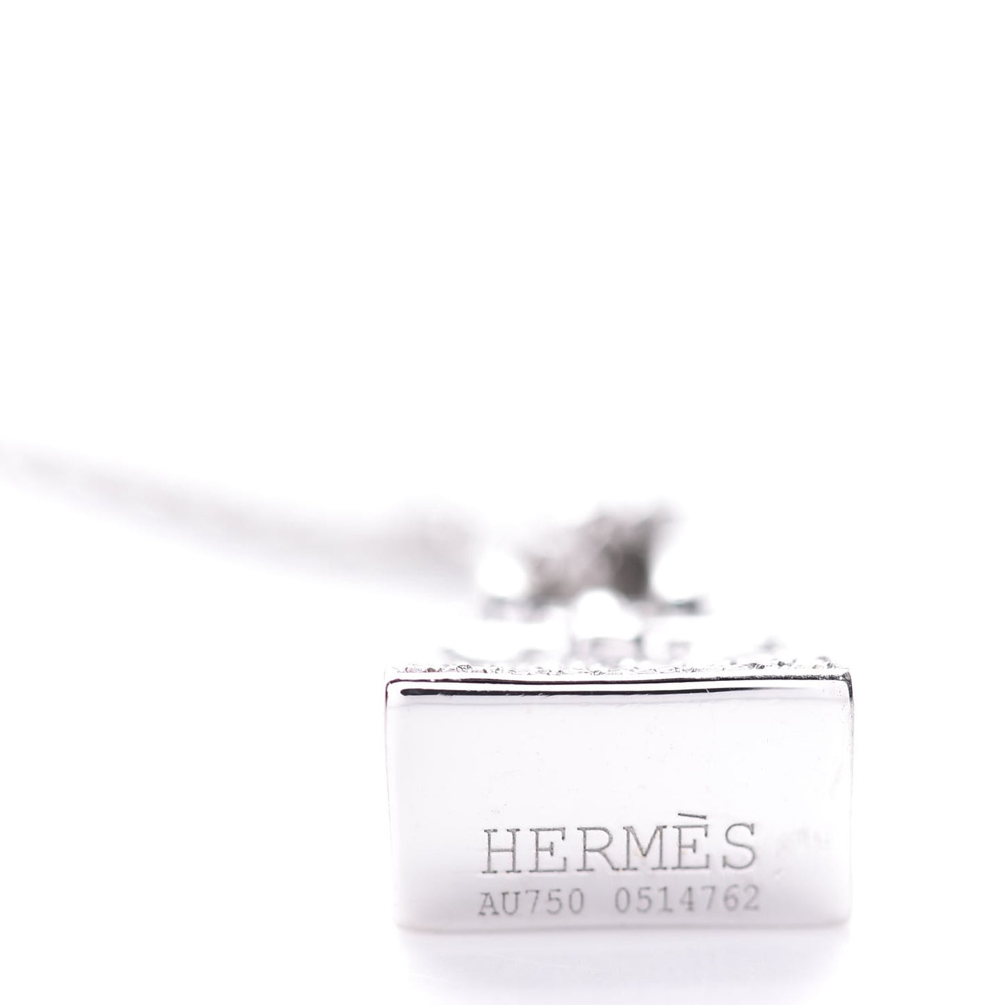18K White Gold Diamond Birkin Amulette Pendant Necklace