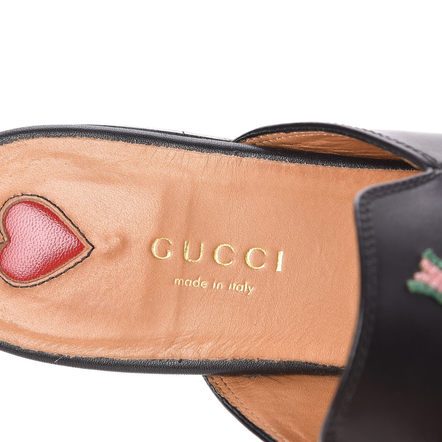 Gucci Calfskin Flower Embroidered Princetown Slippers 36.5 Black 8 of 10