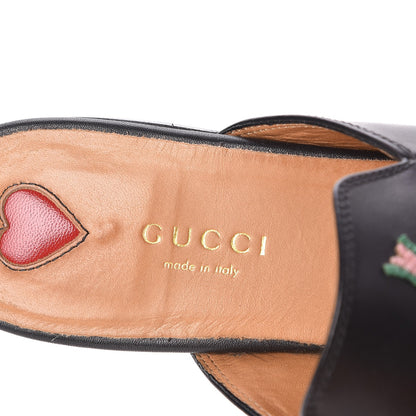 Gucci Calfskin Flower Embroidered Princetown Slippers 36.5 Black 8 of 10