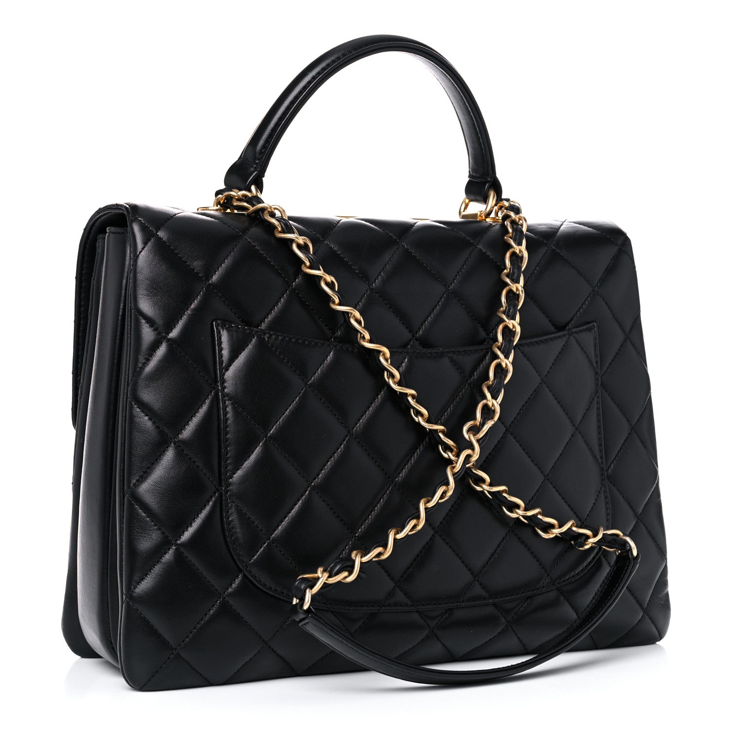 Chanel Lambskin Quilted Large Trendy CC Dual Handle Flap Bag Black 3 of 23