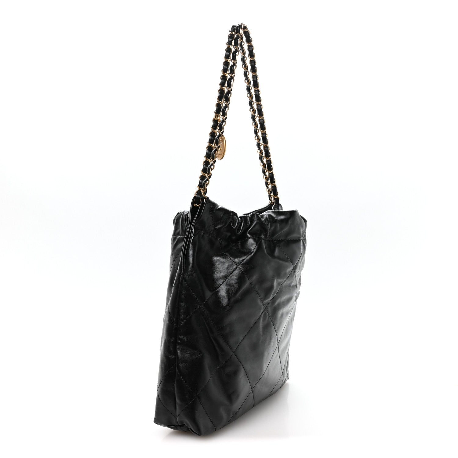 Chanel Shiny Calfskin Quilted Small Chanel 22 Black 4 of 11