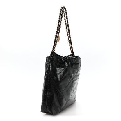 Chanel Shiny Calfskin Quilted Small Chanel 22 Black 4 of 11