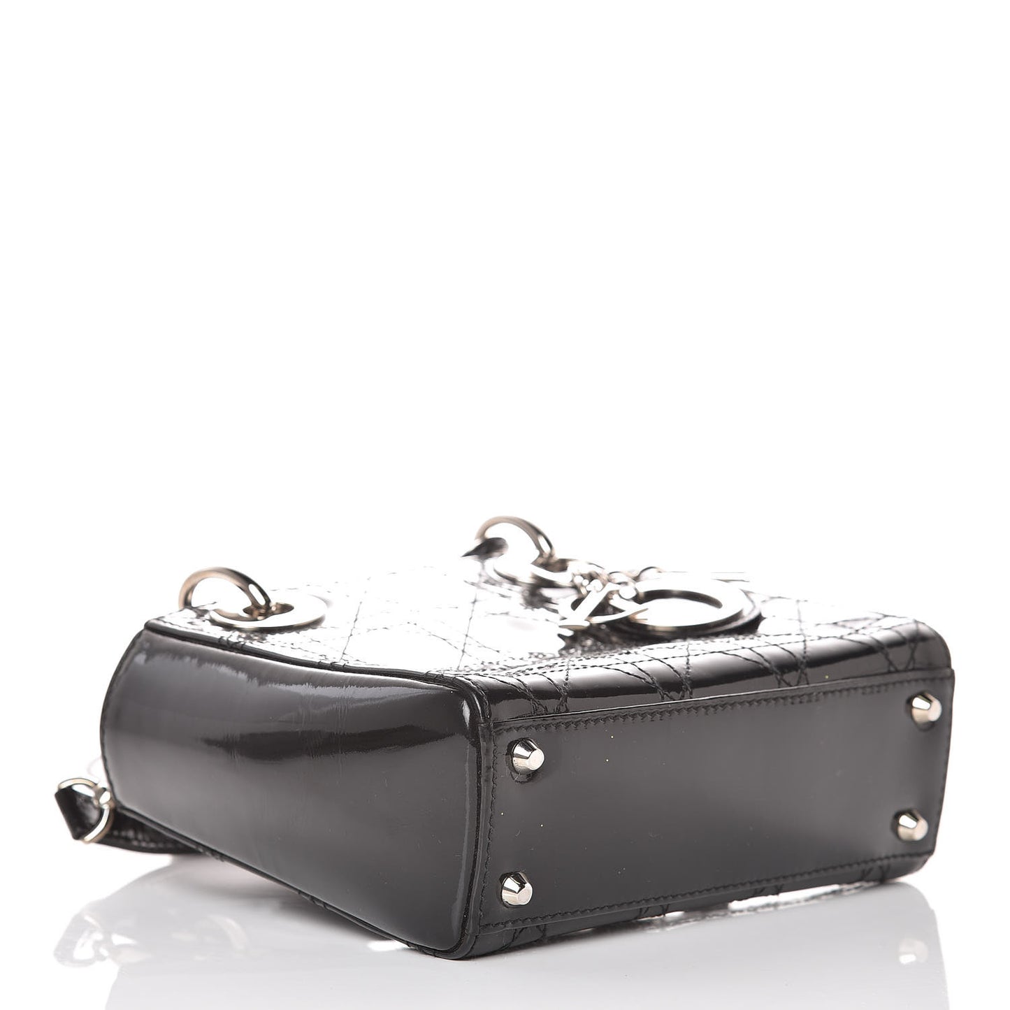 Patent Cannage Mini Lady Dior Black