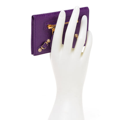 Balenciaga Agneau Giant 12 Gold Hardware Card Case Ultraviolet 2 of 8