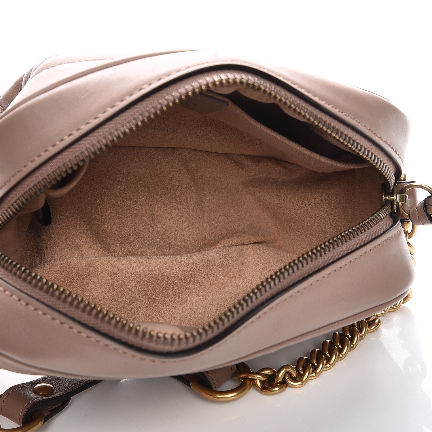 Gucci Calfskin Matelasse Mini GG Marmont Chain Shoulder Bag Nude 5 of 7