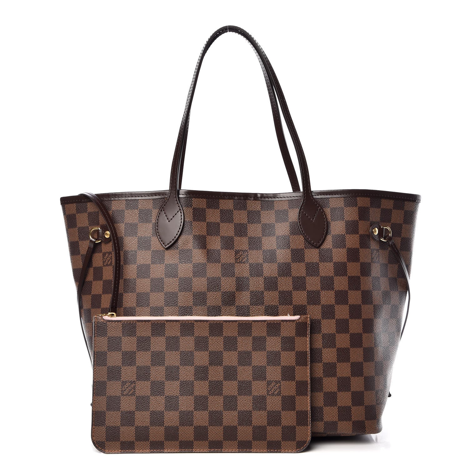 Louis Vuitton Damier Ebene Neo Neverfull MM Rose Ballerine 1 of 10