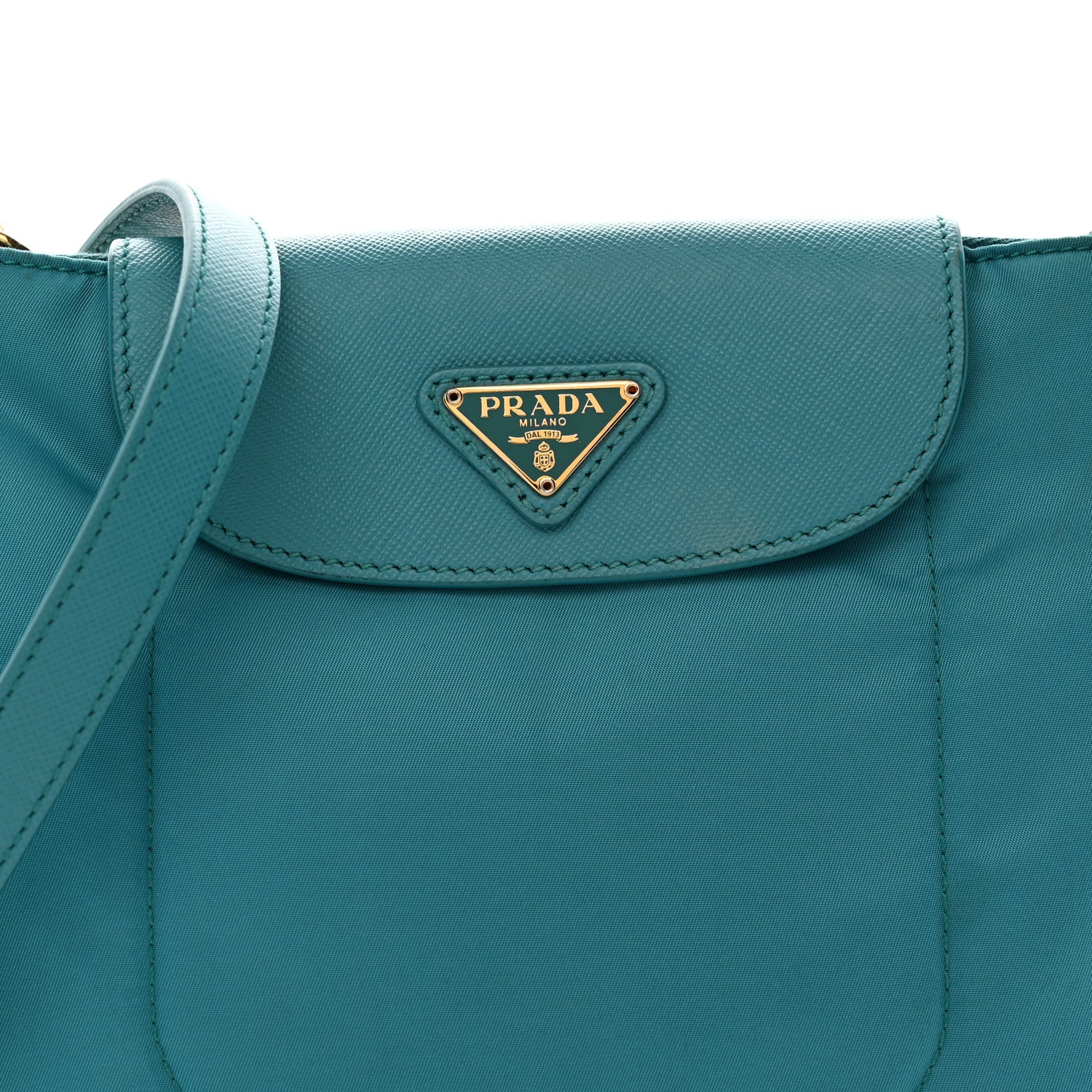 Prada Tessuto Nylon Saffiano Crossbody Bag Turchese 8 of 10