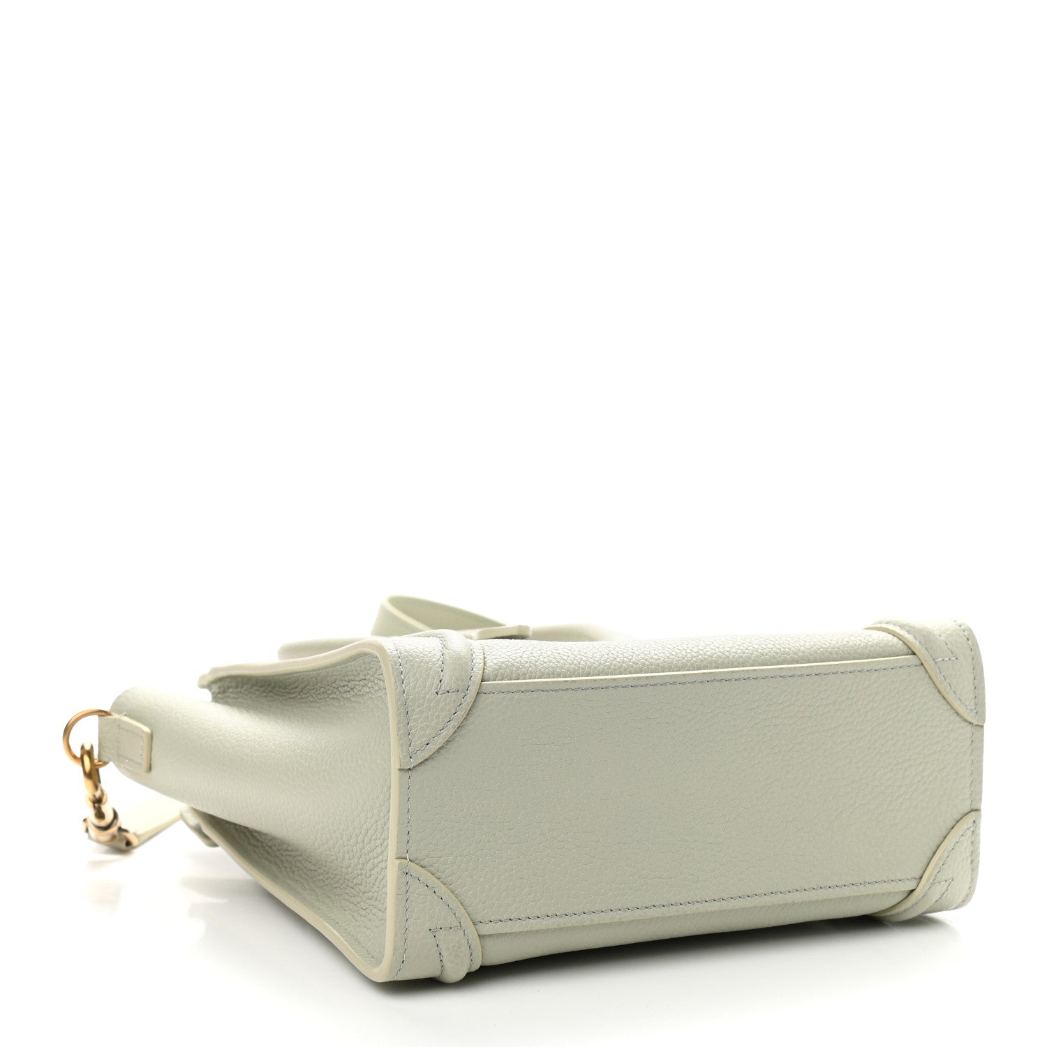Celine Drummed Calfskin Nano Luggage Vert D'eau 4 of 10