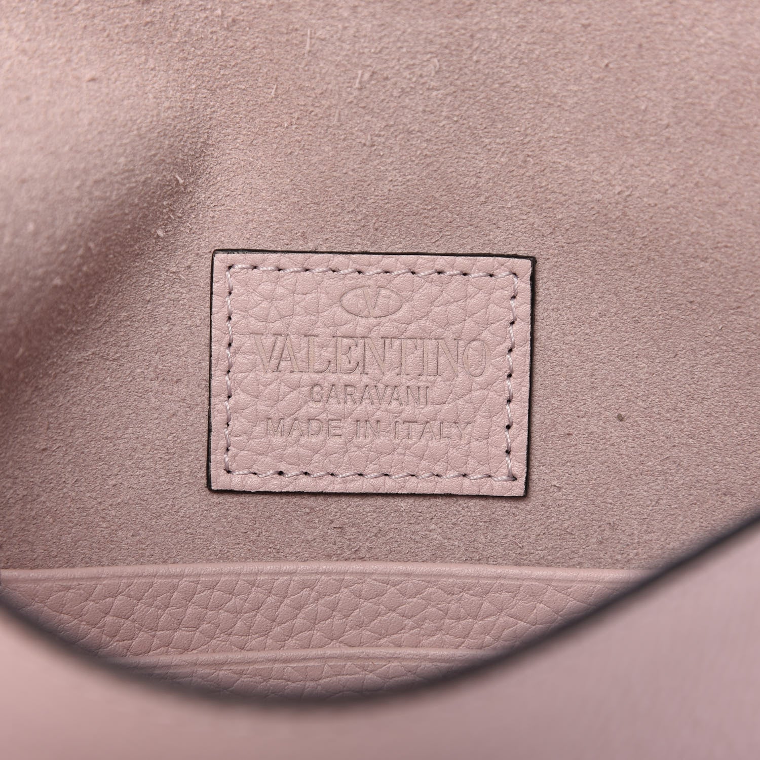 Valentino Garavani Pebbled Calfskin Medium Rockstud Envelope Flat Wristlet Pouch Water Rose 8 of 9