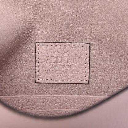 Valentino Garavani Pebbled Calfskin Medium Rockstud Envelope Flat Wristlet Pouch Water Rose 8 of 9