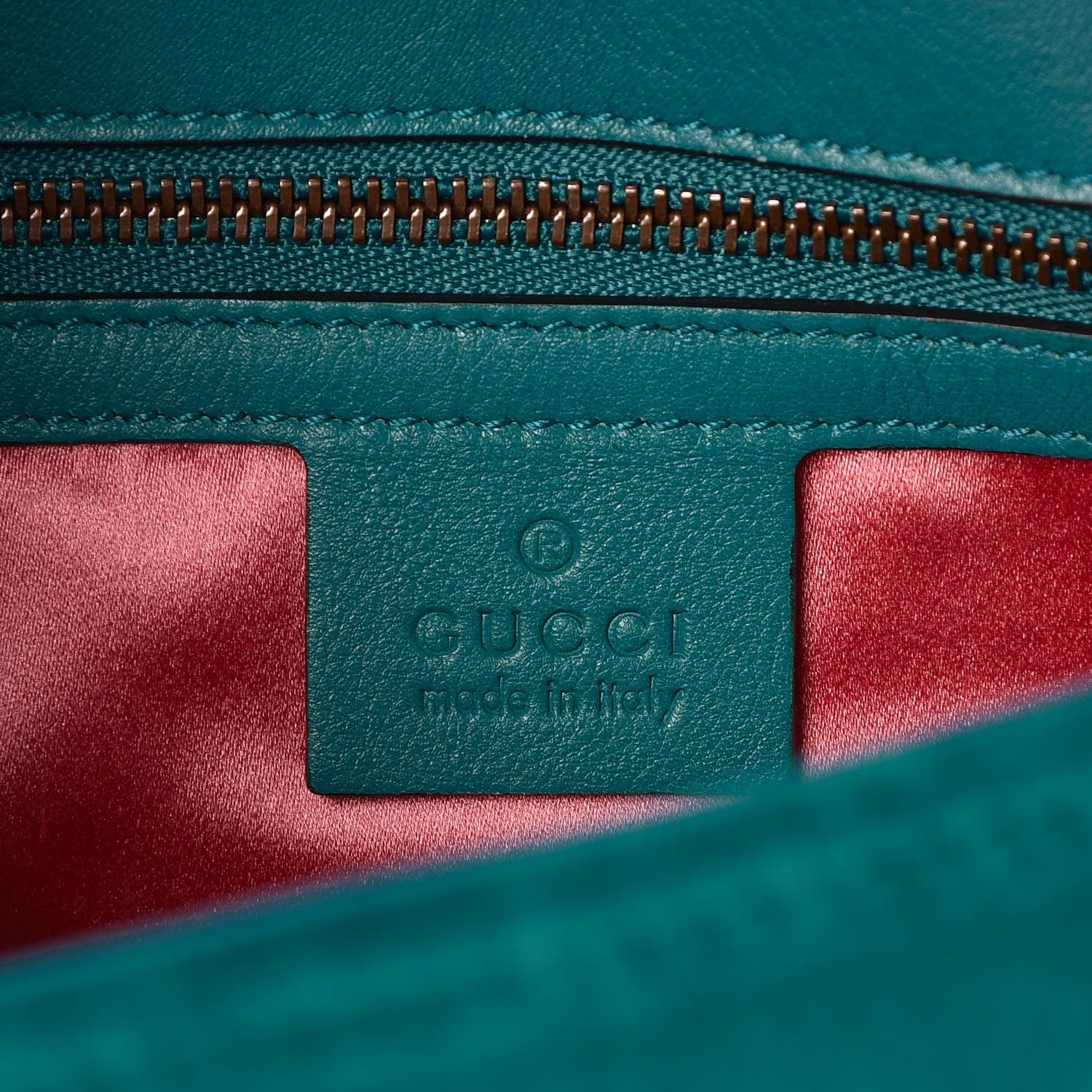 Gucci Velvet Matelasse Small GG Marmont Shoulder Bag Pavone Cyan 6 of 7