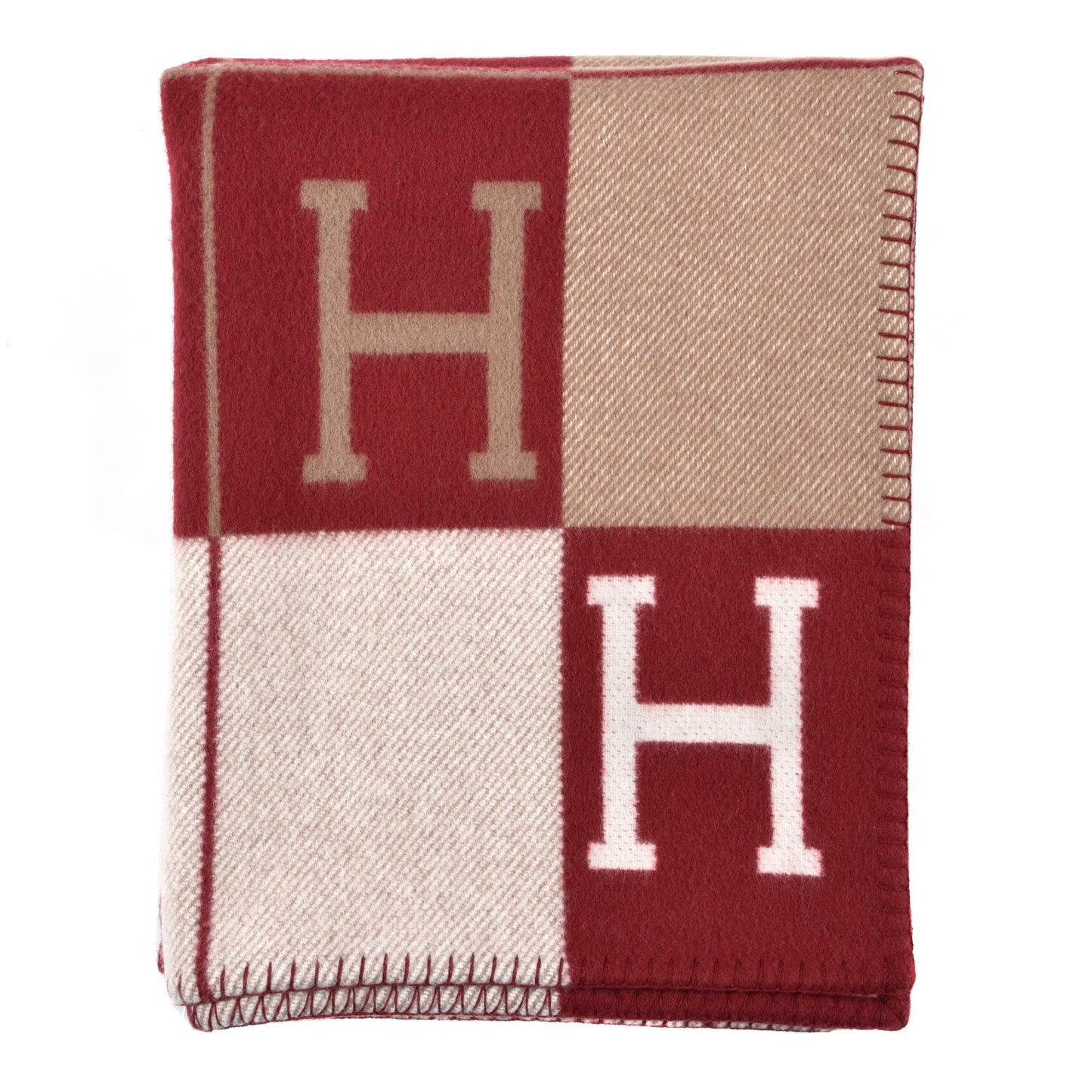 Wool Cashmere Avalon III Blanket Ecru Rouge H