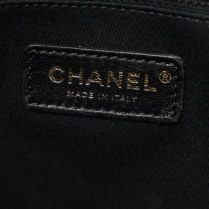 Chanel Mixed Fibers Striped Small Deauville Tote Black 6 of 10