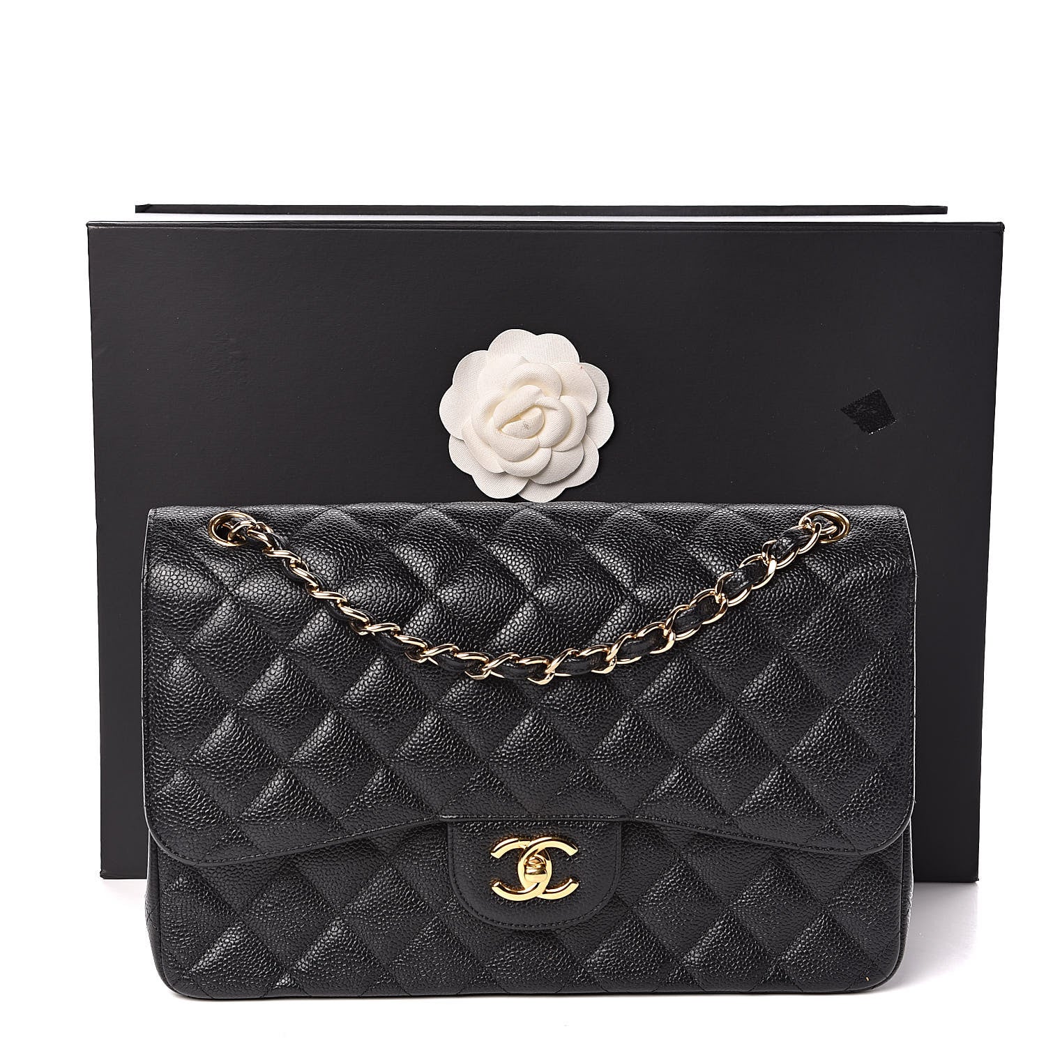 Chanel Caviar Quilted Jumbo Double Flap Black 11 of 11
