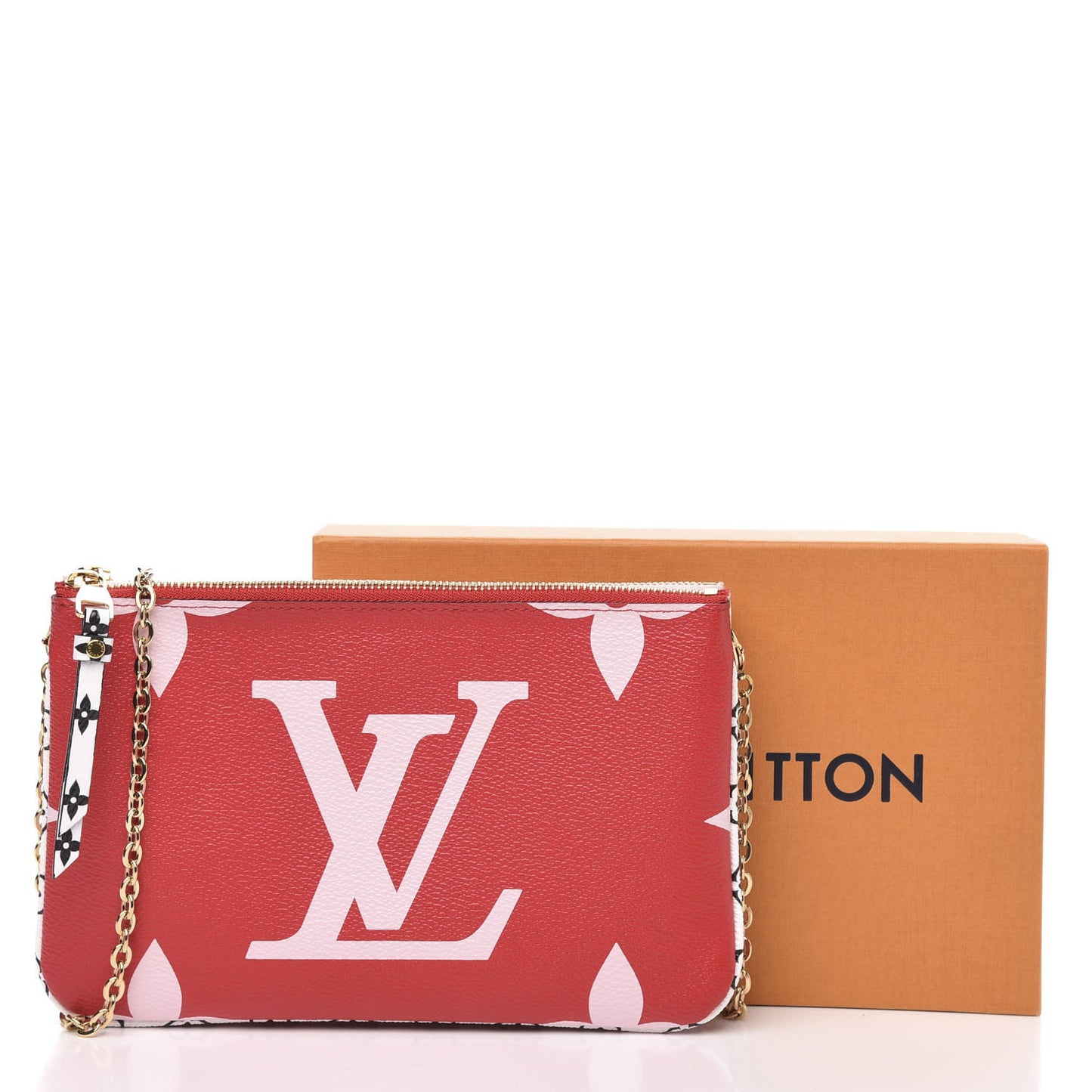 Monogram Giant Double Zip Pochette Rouge