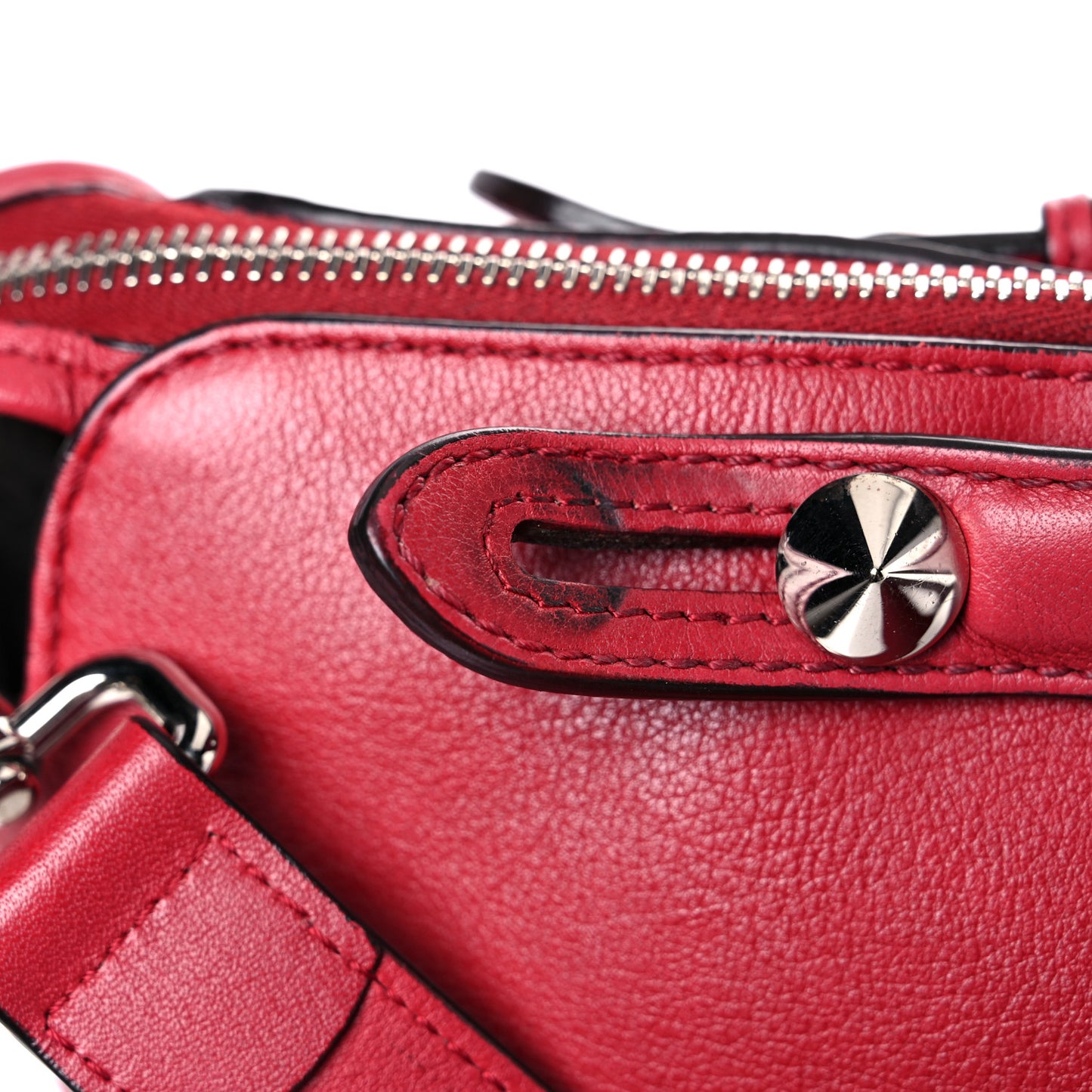 Vitello Dolce Marmol Large By The Way Boston Bag Ciliegia