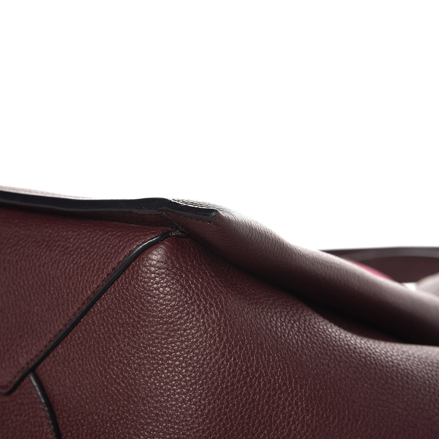 Baby Grained Calfskin Small Tri-Fold Bag Burgundy