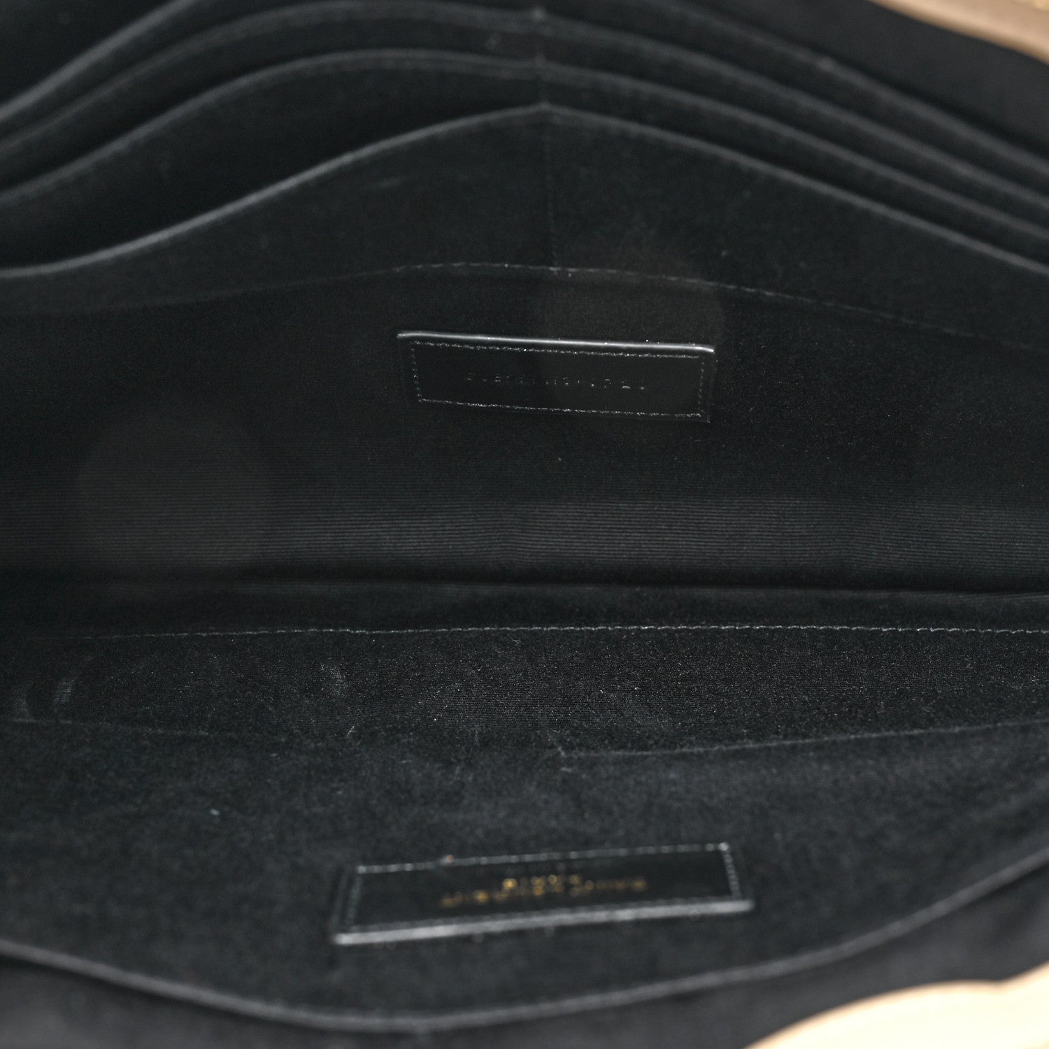 Saint Laurent Calfskin Matelasse Monogram Cassandre Tablet Pouch Sea Salt 5 of 12