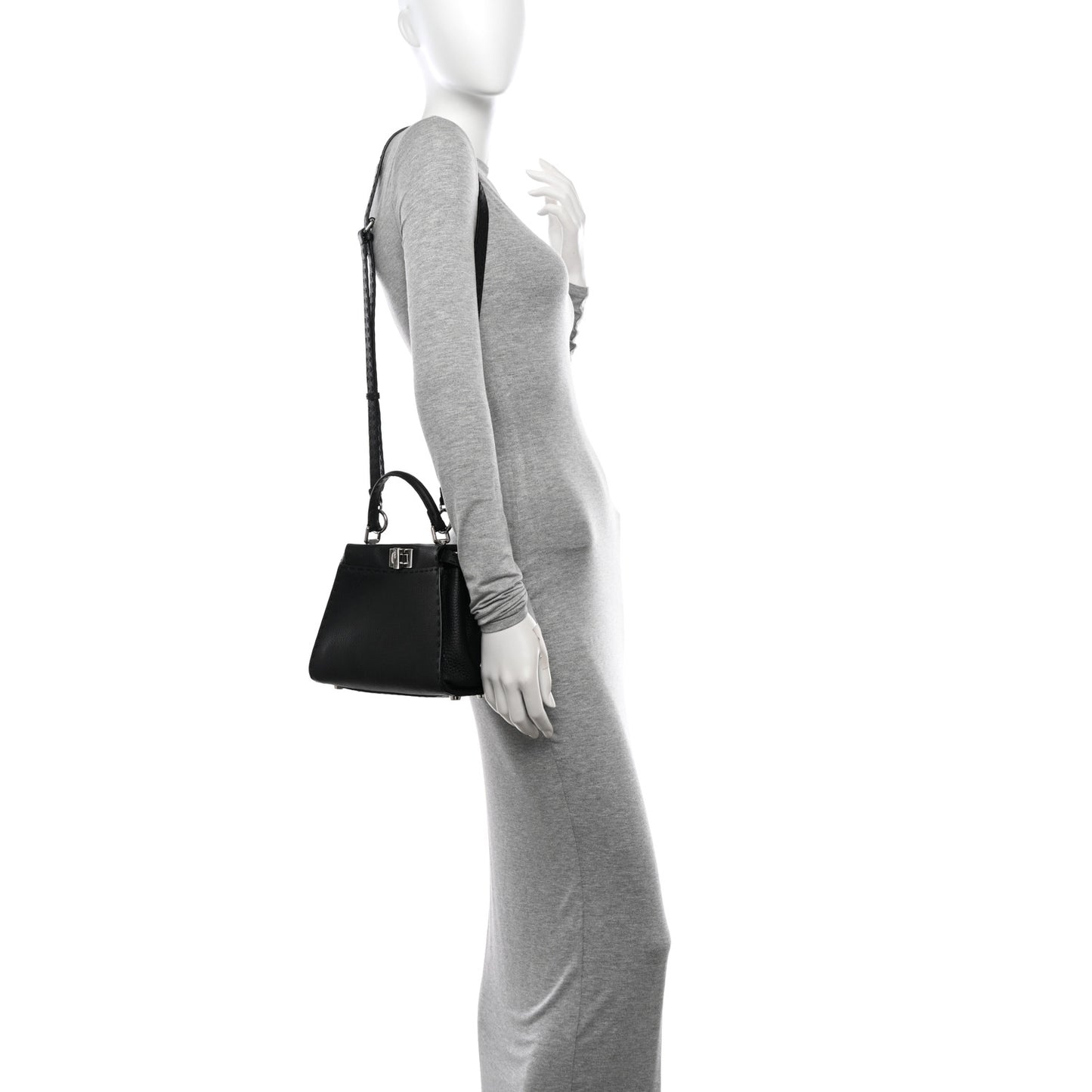 Cuoio Romano Selleria Bi-Color Mini Peekaboo Iconic Satchel Black Mou