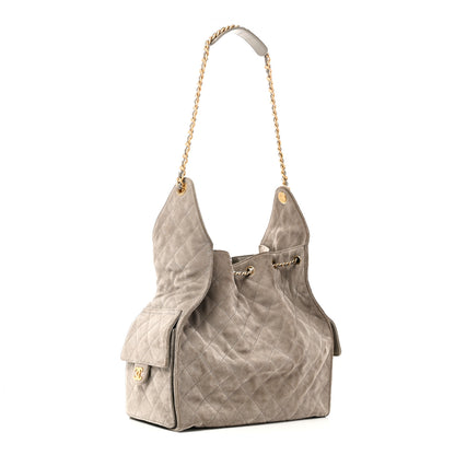 Chanel Suede Quilted Medium Chanel 25 Handbag Grey 3 of 11