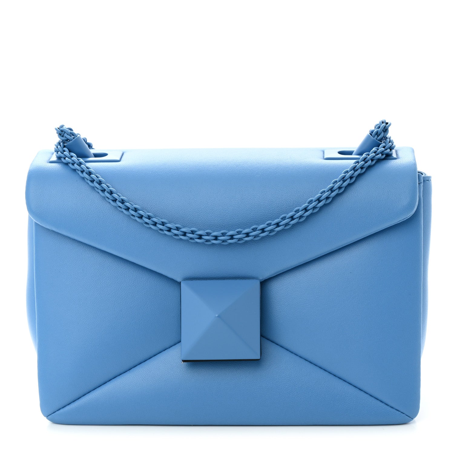 Valentino Garavani Nappa Tonal One Stud Shoulder Bag Denim 1 of 9