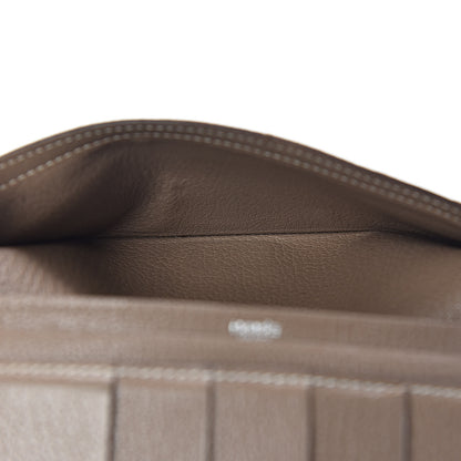Hermes Chevre Mysore Bearn Gusset Wallet Etoupe 17 of 18