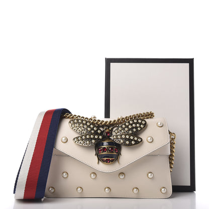 Gucci Nappa Pearl Studded Mini Queen Margaret Broadway Shoulder Bag Mystic White 12 of 12