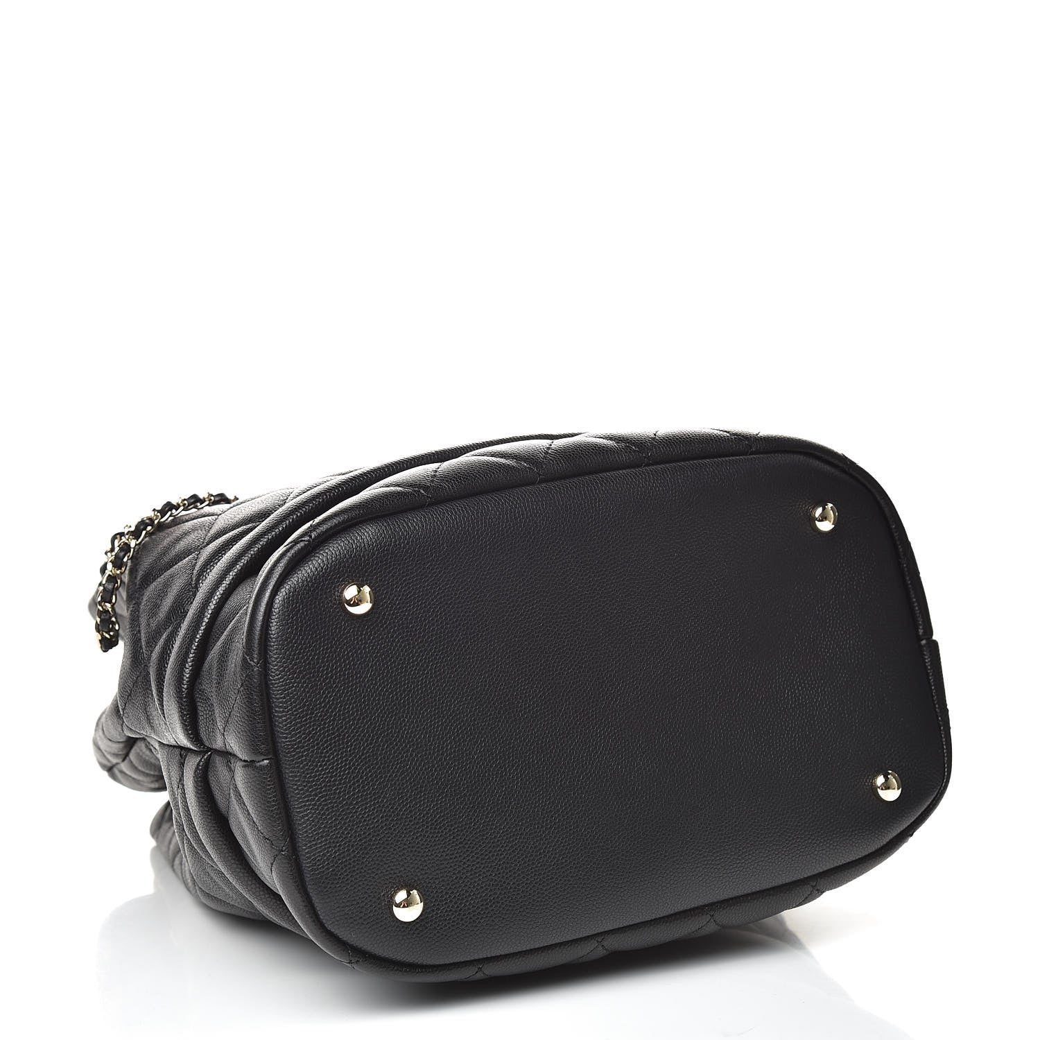Chanel Caviar Quilted Large Rolled Up Bucket Drawstring Bag Black 4 of 11