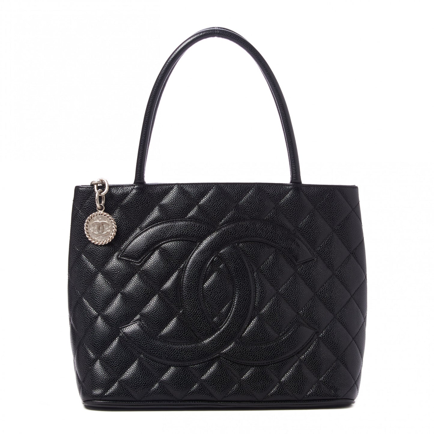 Caviar Quilted Medallion Tote Black
