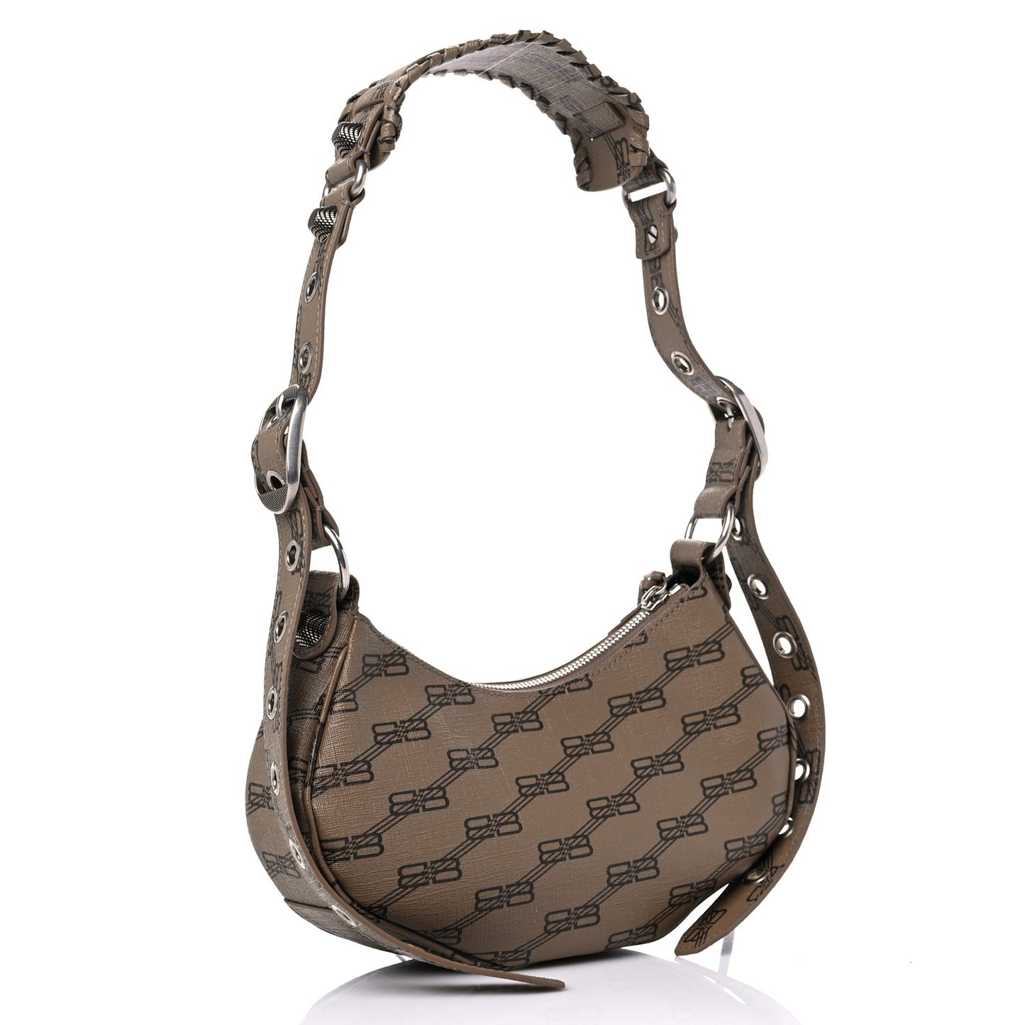 Coated Canvas BB Monogram Le Cagole Shoulder Bag XS Beige Brown