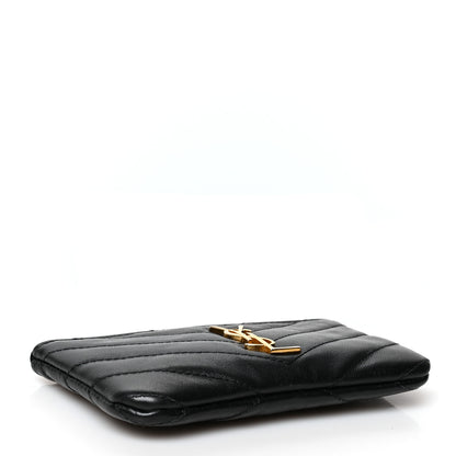 Saint Laurent Calfskin Matelasse Monogram Key Pouch Black 4 of 8