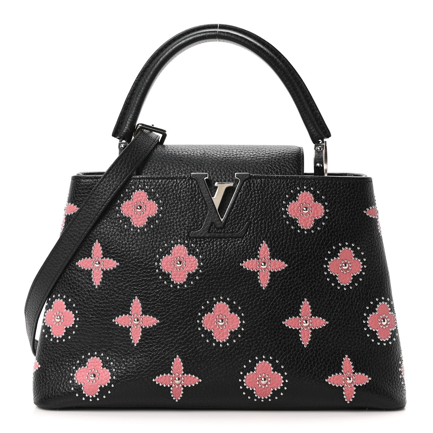 Louis Vuitton Taurillon Flowers Capucines PM Black 1 of 9