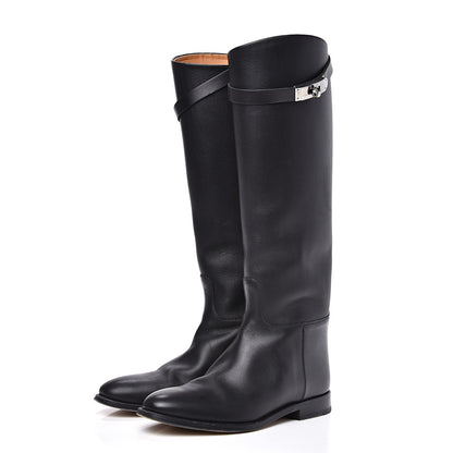 Hermes Box Kelly Jumping Boots 36.5 Black 3 of 11